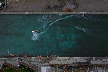 Private wakeboarding or waterskiing trip in geothermal water pool
