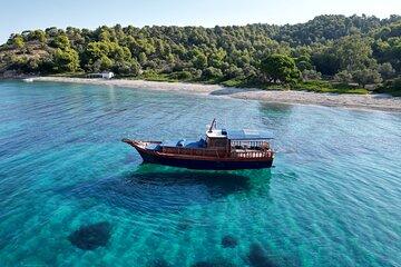 SemiPrivate Trip on 50ft Traditional Wooden Boat with Greek Lunch