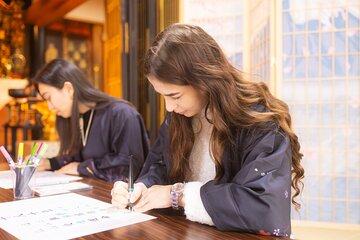 Traditional Japanese Calligraphy Experience at a Temple