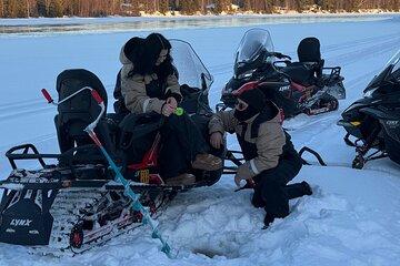 Snowmobile and Ice Fishing Experience