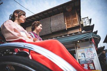 Explore Kyoto by private cab, kimono and rickshaw plan
