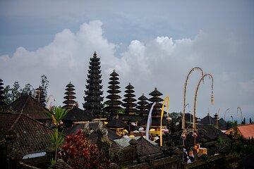 Bali Besakih Temple with Rice Terrace and Waterfall