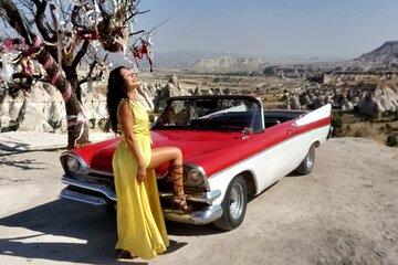 Cappadocia Private Photo Shoot with Flying Dress + Vintage Car