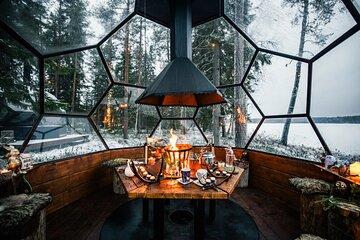 VIP Northern Lights Forest Dinner in a Glass Igloo