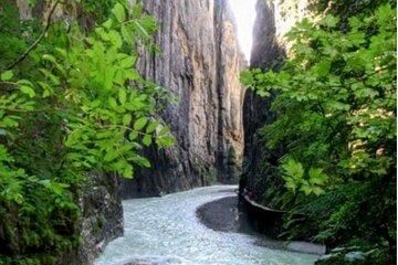 Giessbach Waterfall with CLOY Stairs and Aare Gorge Water Canyon