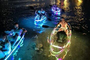 Glowing Night Kayak Tour with LED lights and Moonlight