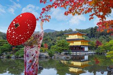 Kyoto Autumn Minoh Falls, Arashiyama and Kinkakuji from Osaka