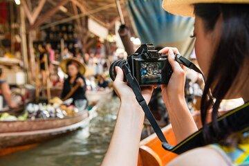 Damnoen Floating Market Maeklong Rail and River Kwai Bridge