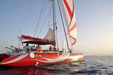 Catamaran Sailing on the Red Sea.