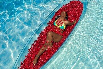 Clear Kayak with Flowers