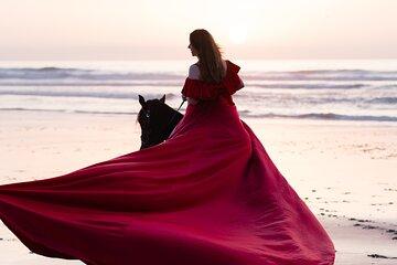 Photoshoot with flying dress in Essaouira