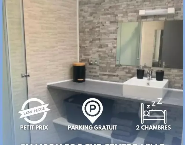Maison proche centre-ville 4 personnes 2 chambres