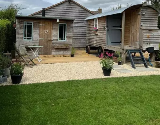 The Hen House Shepherds hut with hot tub