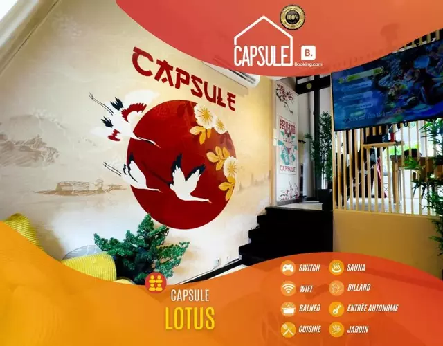 Capsule Lotus-Balneo-Sauna-Billard-Nintendo