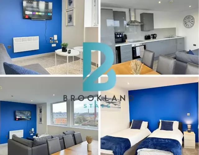 Two Bedroom Flat by Brookland Stays Serviced Accommodation Short Lets Leeds with Free WiFi