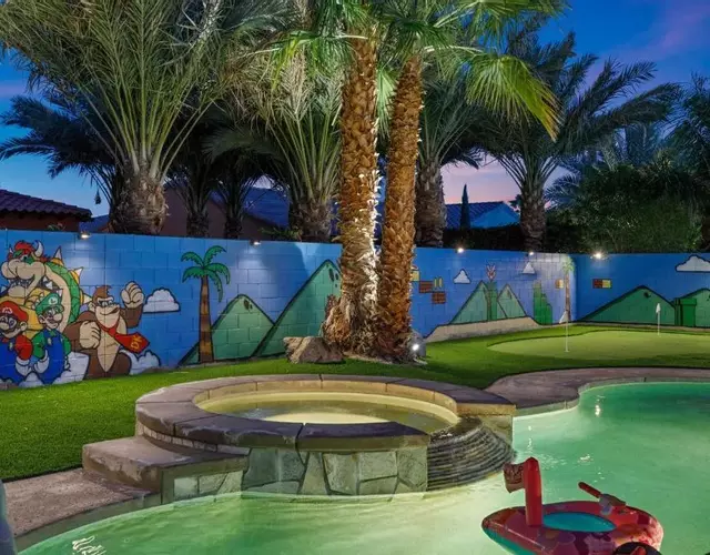 Super Mario Hideout: Desert Dream with Game Room & Pool Slide