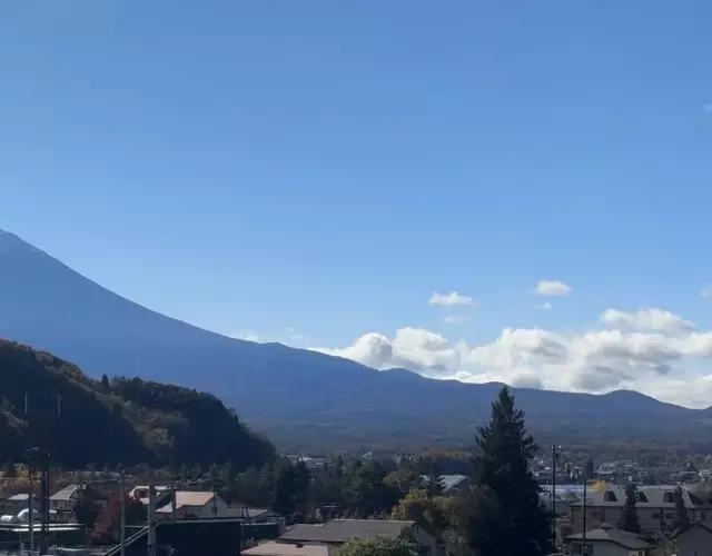 富士山と河口湖とホテル風鈴