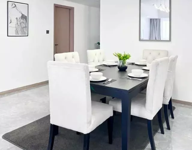 elegant luxurious three bedroom with swimming pool well equipped gym ample parking space and children playing ground and a relaxing rooftop with and amazing scenic city views