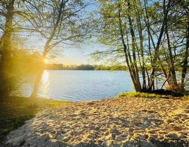 Modernes Ferienhaus mit 4 separaten Appartements, je mit vollausgestatteter Küchenzeile und eigenem Bad, 2 Gehminuten zum Badesee, Garten, Grillplatz, Kinderspielbereich, Hunde sind willkommen