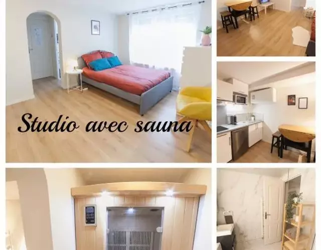PRESTIGELOC - 3 Studios au Choix - 2 avec Sauna privé gratuit, 1 avec 3 Couchages, Centre-ville