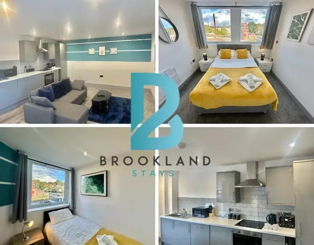 Two Bedroom Flat by Brookland Stays Serviced Accommodation Short Lets Leeds with Free WiFi