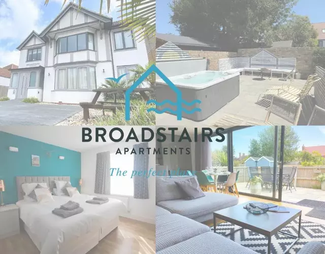 Broadstairs Apartments with luxurious 4-person communal hot tub - sleeps up to 20 people