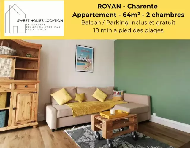 Appartement lumineux proche plage et marché, centre-ville accessible à pied parking gratuit I SWEET HOMES LOCATION