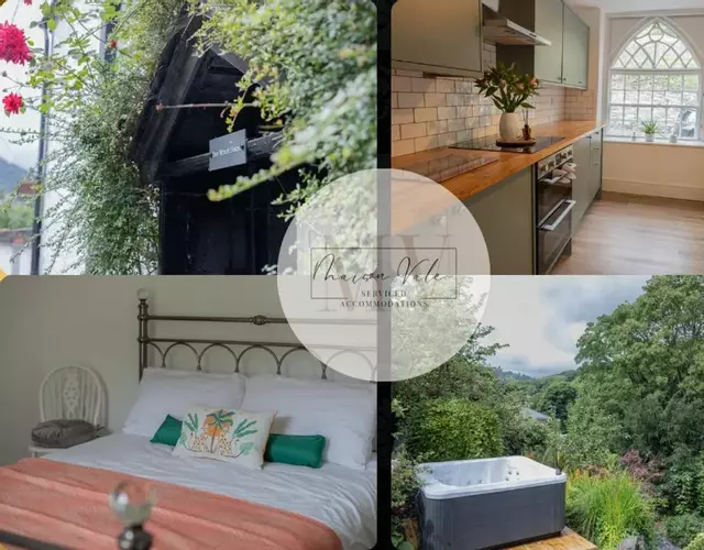 Stylish and spacious four-bedroom cottage by the river Eco-friendly hot tub, cozy open fireplace Beautiful view