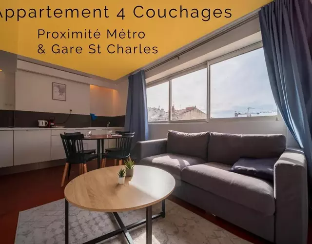 Appartement 5 couchages Gare St Charles/Joliette