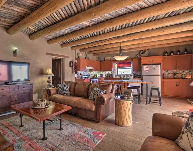 El Prado Adobe Home Courtyard with Mountain Views!
