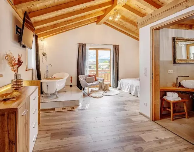 Landhaus Trinis - Kleine Kaffee Tee Theke mit Kühlschrank - Parkplatz