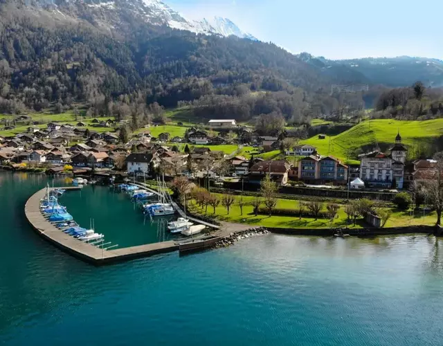 Family room with kitchen by Interlaken
