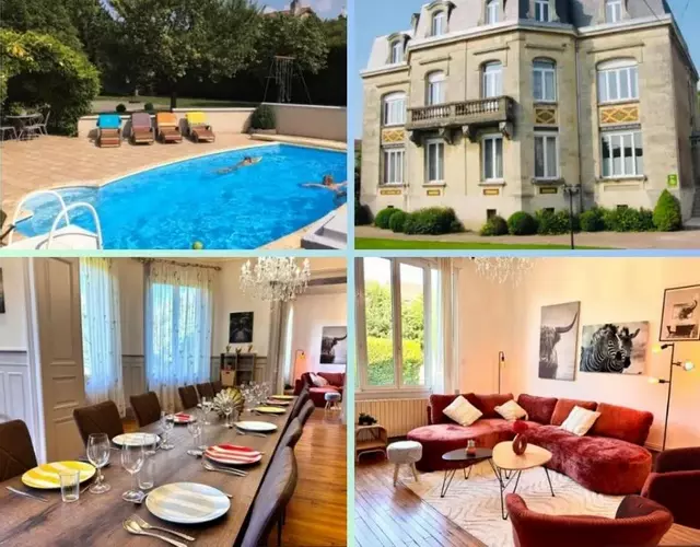 VILLA HIPICA - PARKING PRIVE - 6 Chambres - 7 Lits - Piscine extérieur chauffée - Terrain Tennis - Basket - WIFI - GRANDE SALLE A MANGER