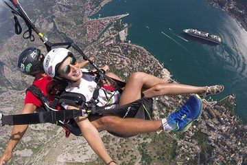 Tandem Paragliding Flight Above the Bay of Kotor, Montenegro