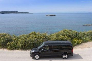 Departure Private Transfer from Island to Corfu Airport CFU or Port by Minivan
