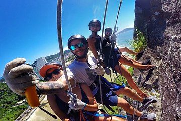 Abseiling 47 Meters With Instructor Facing The Sea
