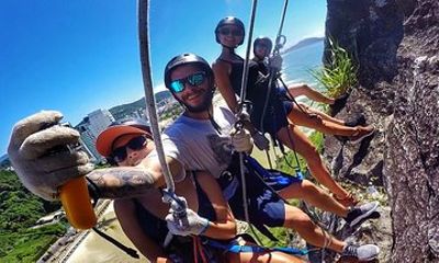 Abseiling 47 Meters With Instructor Facing The Sea