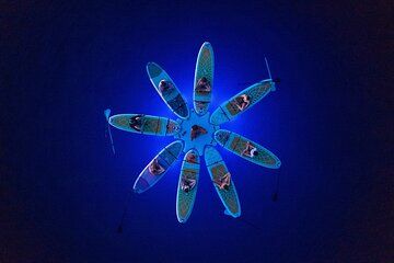 SUP YOGA Night Glow classes at Verudela beach, Pula