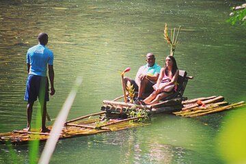 Bamboo Rafting Experience Limestone Massage and Pickup MontegoBay