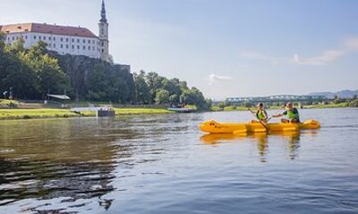 Canoeing on the Elbe river Děčín to Schmilka