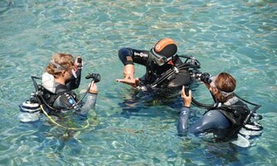 Discover Scuba Diving in the sea with the Blue Dolphin Team