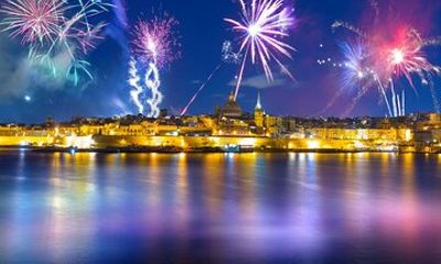 Experience the Malta fireworks festival from a catamaran