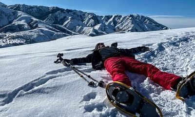 Backcountry snowshoeing in pristine Utah mountains