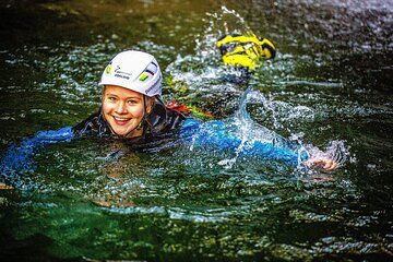 Sporty canyoning in Kleinwalsertal in the Schwarzwasserbach