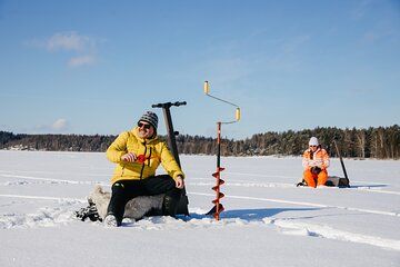 Private Electric Snow Scooter Safari and Ice Fishing in Puumala