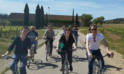 From Sitges: Bike Tour and Winery Visit with Free Hotel Pick Up.