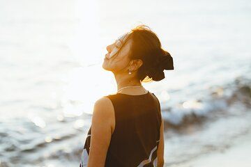 Sunrise Photoshoot on Kamari Black Sand Beach