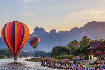 Vang Vieng Hot Air Balloon Experience and Longtail Boat