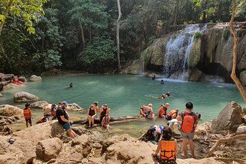 Erawan Waterfall Tiger Cave Temple and Cafe Private Tour