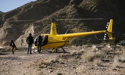 Helicopter flight over Dique Potrerillos